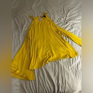 Yellow boho shirt. Arms are cut out and wide length. Size 2x
